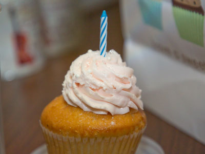 If someone`s birthday is on the 21st, and you give them a cupcake on the 16th, they will be surprised.