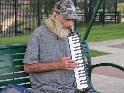 I couldn`t make out what he was playing.