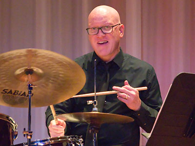 Jim Leslie plays drums with a wide spectrum of colors.