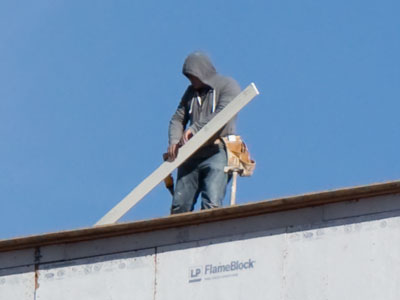 You don`t need a hardhat if you`re on the roof, obviously.