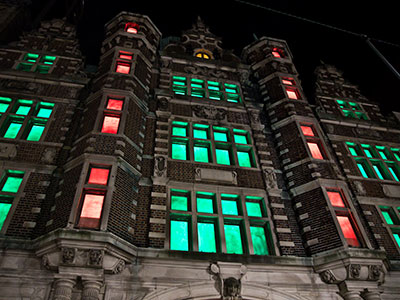 The Dayton Arcade is decorated for Holly Days.