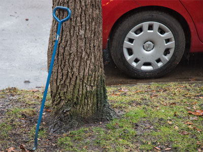 A crowbar is uncomfortably close to my car windows.