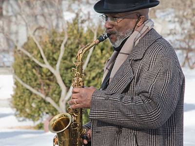 Reginald Harmon played Taps during the ceremony.