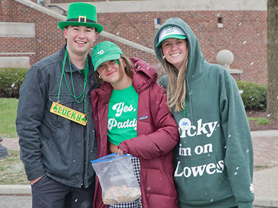 When I got to campus, I discovered that UD students were belatedly celebrating St. Patrick`s Day.