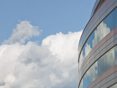 Clouds and glass.