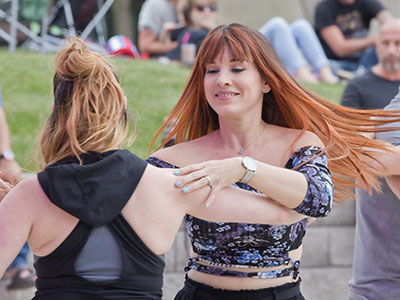 The audience was encouraged to get up and dance.