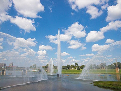 It was a perfect day to get soaked in a giant fountain.