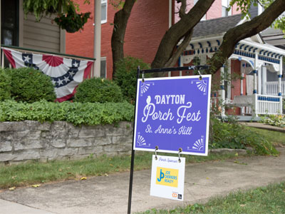 Today much of the musical talent of Dayton gathered on porches in St. Anne`s Hill.