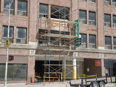 Repairs have begun 536 days after a car drove through the wall of my parking garage (see March 25, 2021).