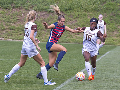 The team in white had to play defense most of the day.