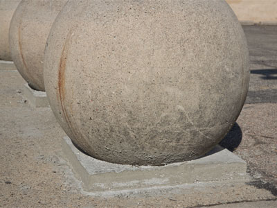 Hopefully these giant concrete spheres won`t roll around anymore (see March 28, 2021).