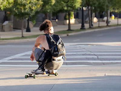 Going round Hyde Park Corner on a moped (my daily `Hitchhiker`s Guide to the Galaxy` joke).