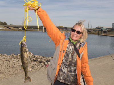 We`ve been out here since about 9:30 this morning and caught three game fish: a pike and a smallmouth, and this saugeye that we`re going to have  for dinner.