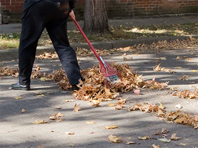 By raking leaves across the street, they become the neighbor`s problem.