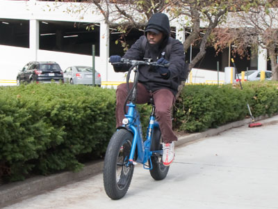 My daily encounter with the sandwich cyclist (see November 8 above).