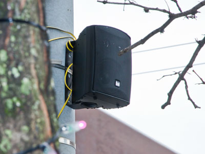 Last year, people had the option to drive downtown listening to Christmas music on their radios.  This year, it plays over speakers whether you want to hear it or not.