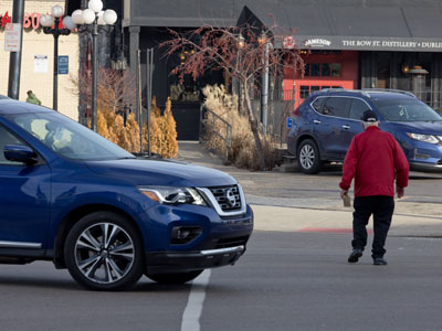 A rare case of crosswalk civility.