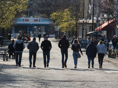 Pedestrians have the right of way.