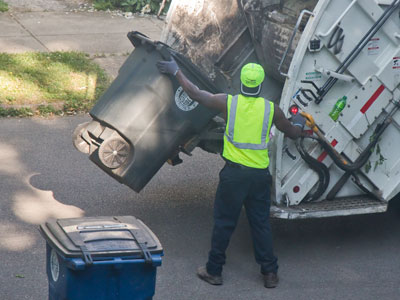 For 35 years, garbage day was Thursday.  Now it`s Monday -- but Monday was a holiday, so today it`s Tuesday.  I`m glad this guy`s keeping it straight for me.