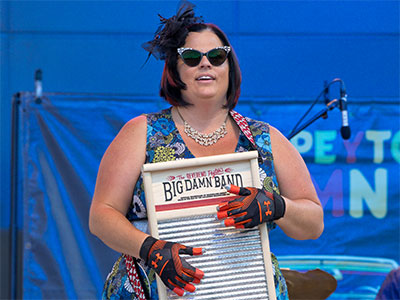 She`s a washboard virtuoso.