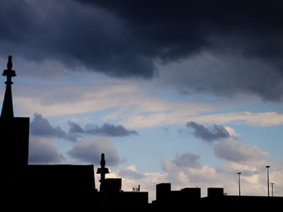 And then the sky cut loose with a storm.