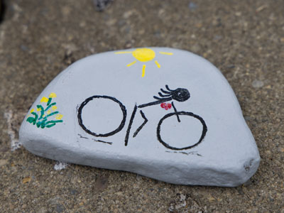 An artistic gift found along the bike path.