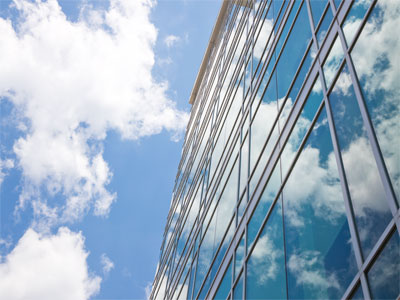 Clouds and glass.