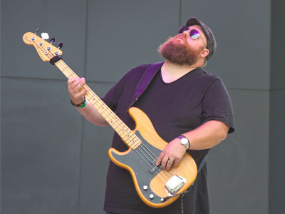 After walking an extra block to get around the barricade, I spent three minutes at the Blues Festival.