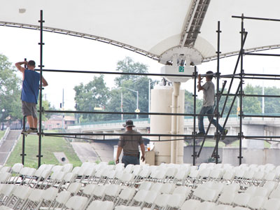 Preparing for the Dayton Celtic Festival.