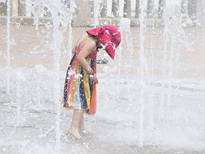 Keeping cool on a hot summer afternoon.