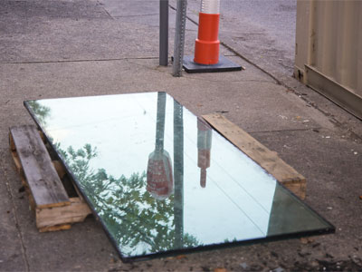 A leftover window on the sidewalk (see June 21, 2023).