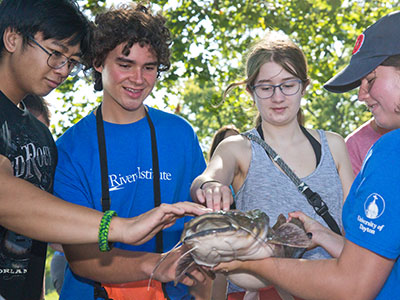 The giant catfish was returned to the river safely, and it has quite a story to tell its family about alien abduction.