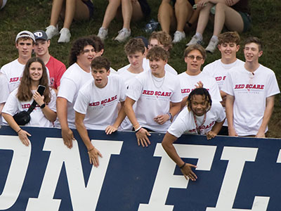 There was much noisy taunting from the student section.