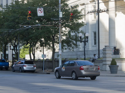 Red light runner at 9:48:30am.