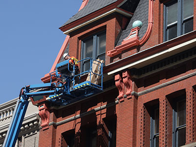 The neverending renovation of the Dayton Arcade.