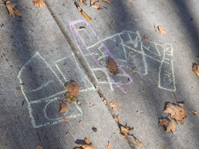 Picasso`s children play hopscotch.