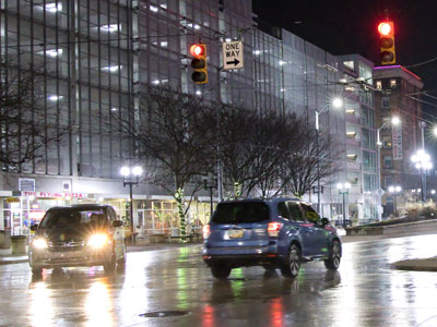 Hours later, two more cars run the same traffic light.