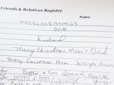 The guestbook at Woodland Cemetery`s Mausoleum.