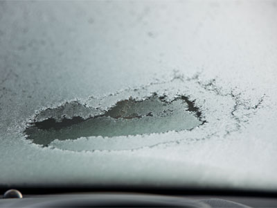 Frozen windshield season began today.