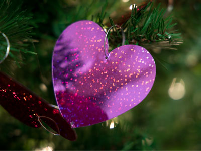 Why take the Christmas tree down when it can be turned into a Valentine`s Day tree?  Shamrocks in March?