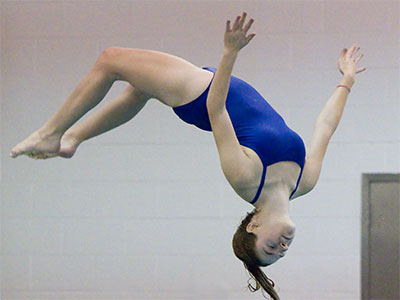 In high school there aren`t many divers, so they hung around together although they were on different teams.