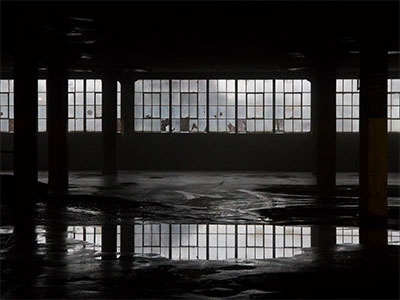 Indoor fog and indoor rain.  The roof is four levels above.