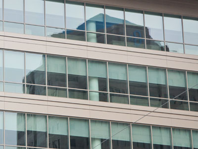 Two buildings stare at each other all day.  I hope they get along.