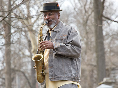 Artist and musician Reginald Harmon provided music.