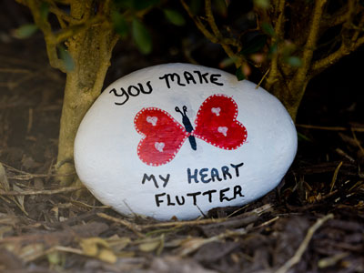 A romantic message hidden in the garden.