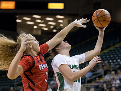 She got the basket and the foul.