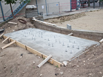 Laying the foundation for a memorial (see June 8 above).