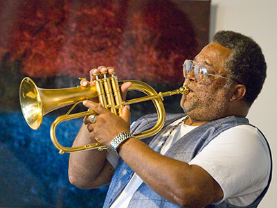 Mike Wade blessed us with his flugelhorn.