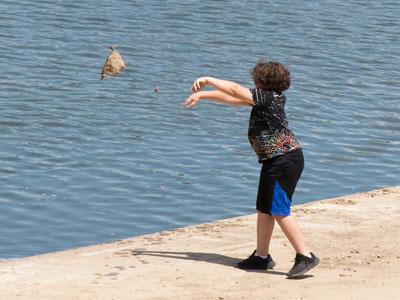 Making a splash at the Great Miami River.