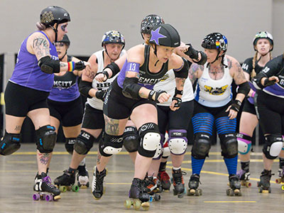 Roller derby is all about keeping up forward momentum.